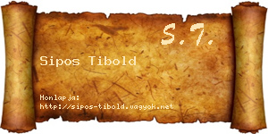 Sipos Tibold névjegykártya